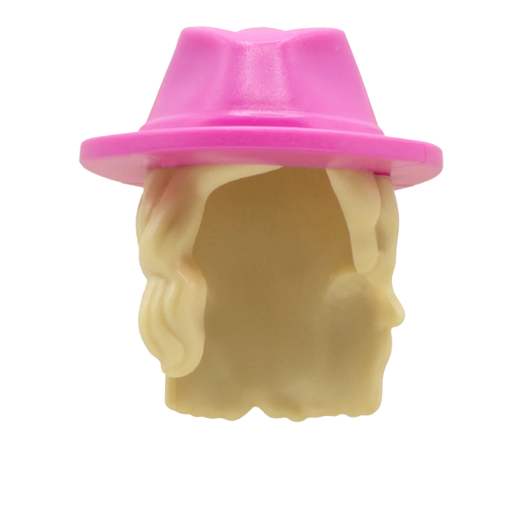 Blonde with Pink Hat - LEGO Minifigure Hair & Hat