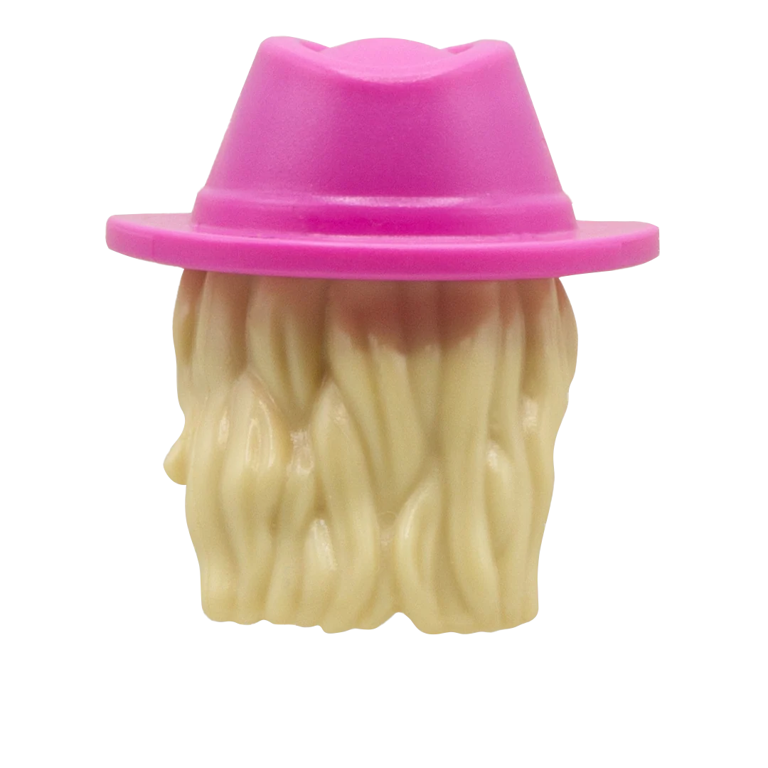 Blonde with Pink Hat - LEGO Minifigure Hair & Hat - Image 3