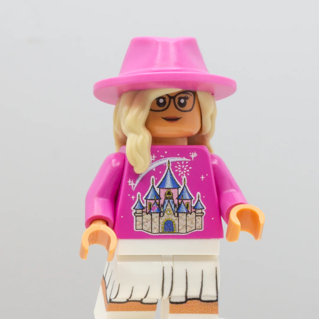 Blonde with Pink Hat - LEGO Minifigure Hair & Hat - Image 4