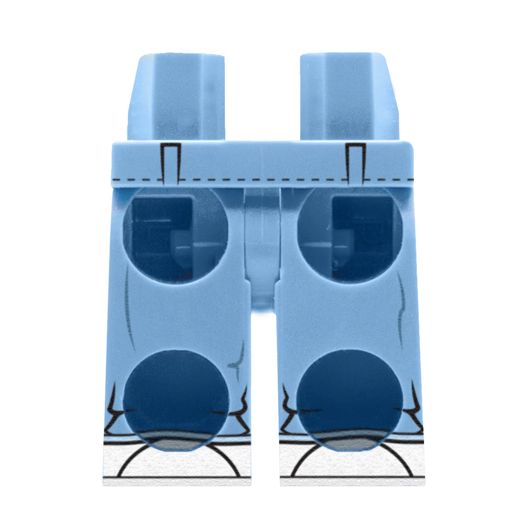 Bright Light Blue Baggy Jeans - Custom Printed Minifigure Legs - Image 2