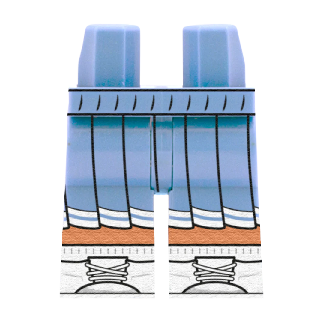 Bright Light Blue Cheerleader Skirt (Various Skin Tones) - Printed Minifigure Legs - Image 3