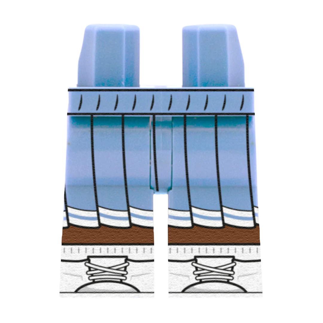 Bright Light Blue Cheerleader Skirt (Various Skin Tones) - Printed Minifigure Legs - Image 5
