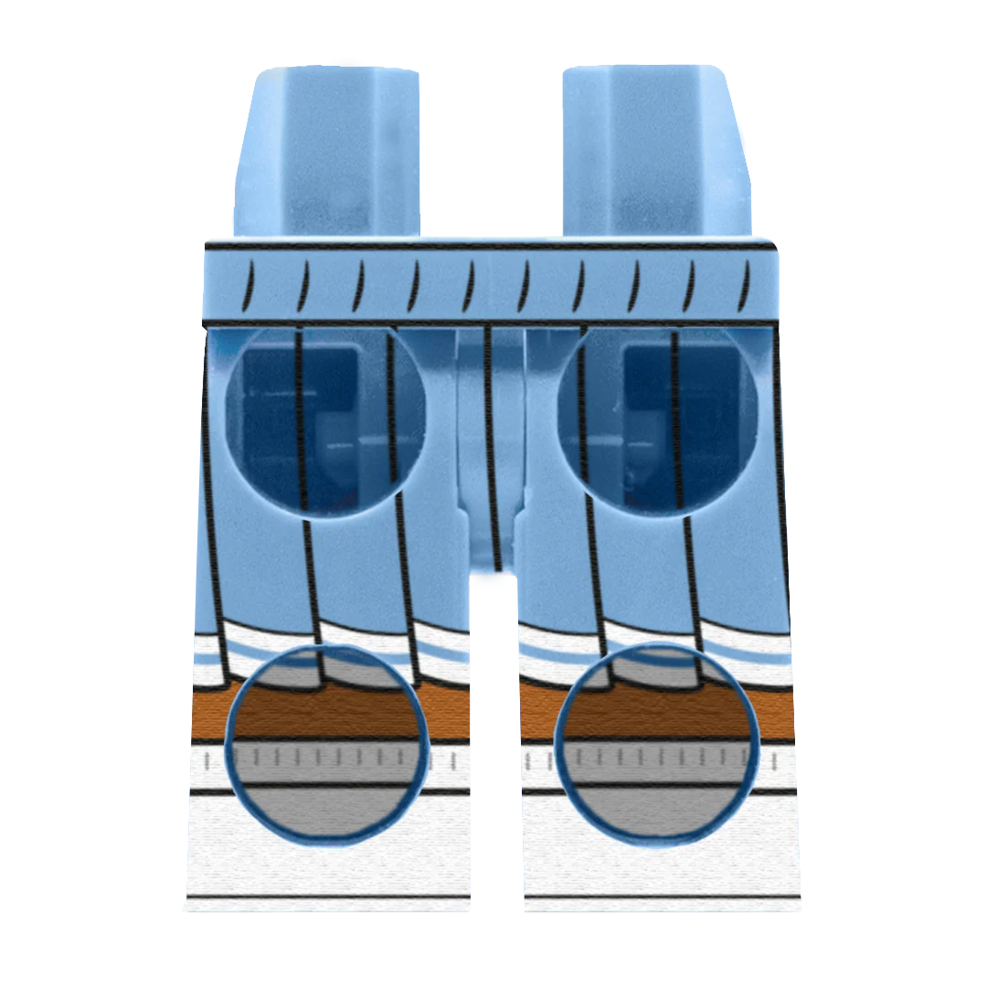 Bright Light Blue Cheerleader Skirt (Various Skin Tones) - Printed Minifigure Legs - Image 9