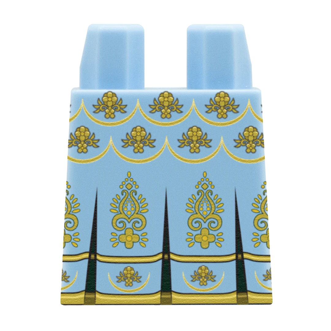 Bright Light Blue Lehenga Choli Dress Skirt - Custom Design Lego Brick Skirt