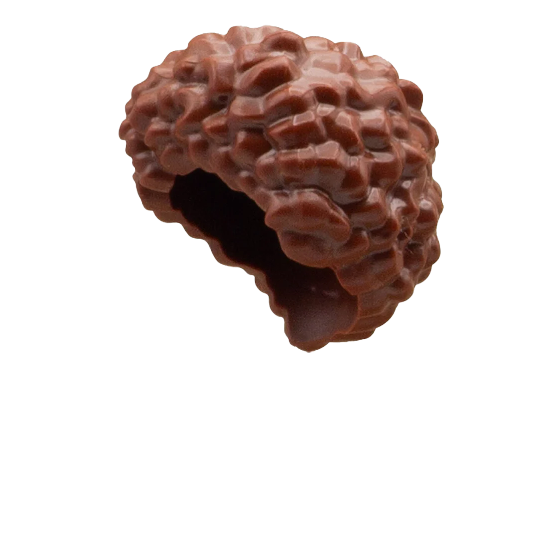 Brown Curly Afro with Centre Parting - LEGO Minifigure Hair - Image 3