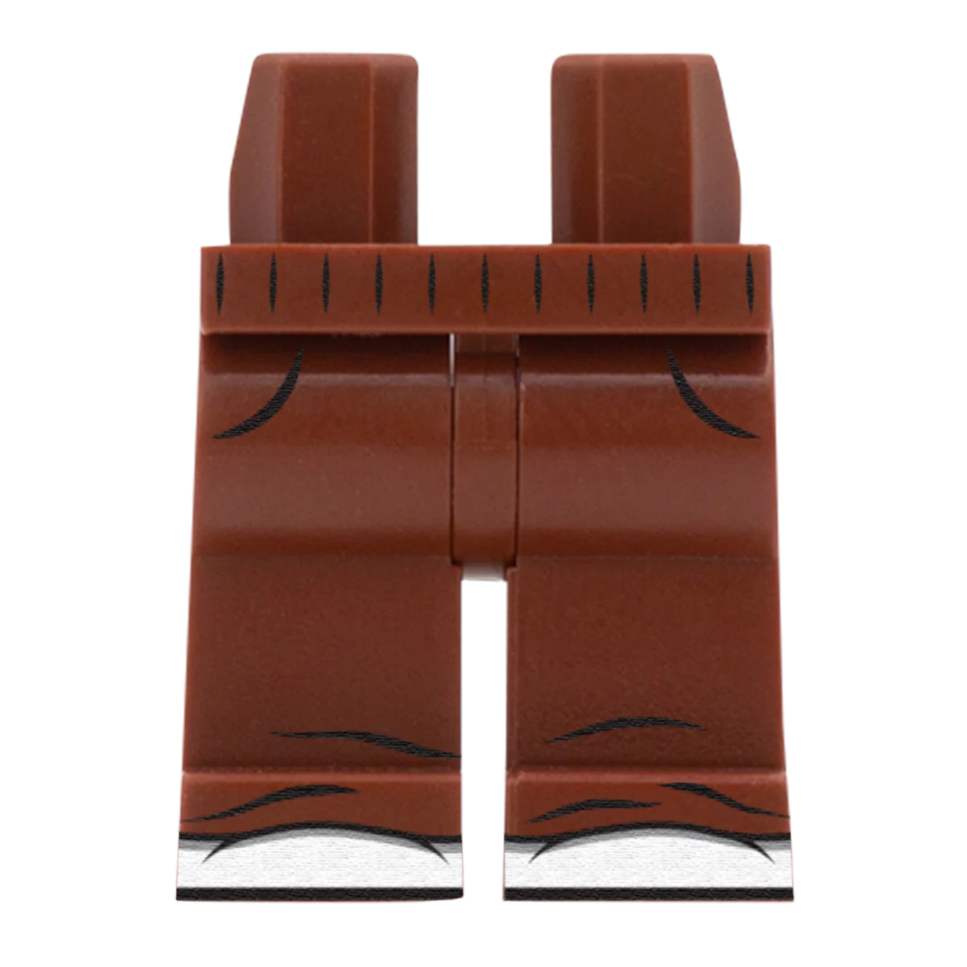 Brown Joggers With Popper Sides - Custom Printed Minifigure Legs