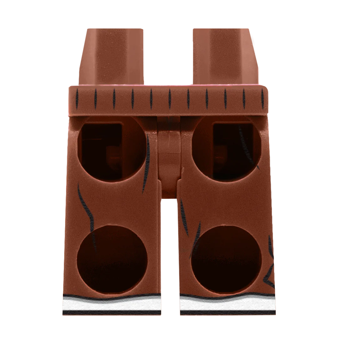 Brown Joggers With Popper Sides - Custom Printed Minifigure Legs - Image 2
