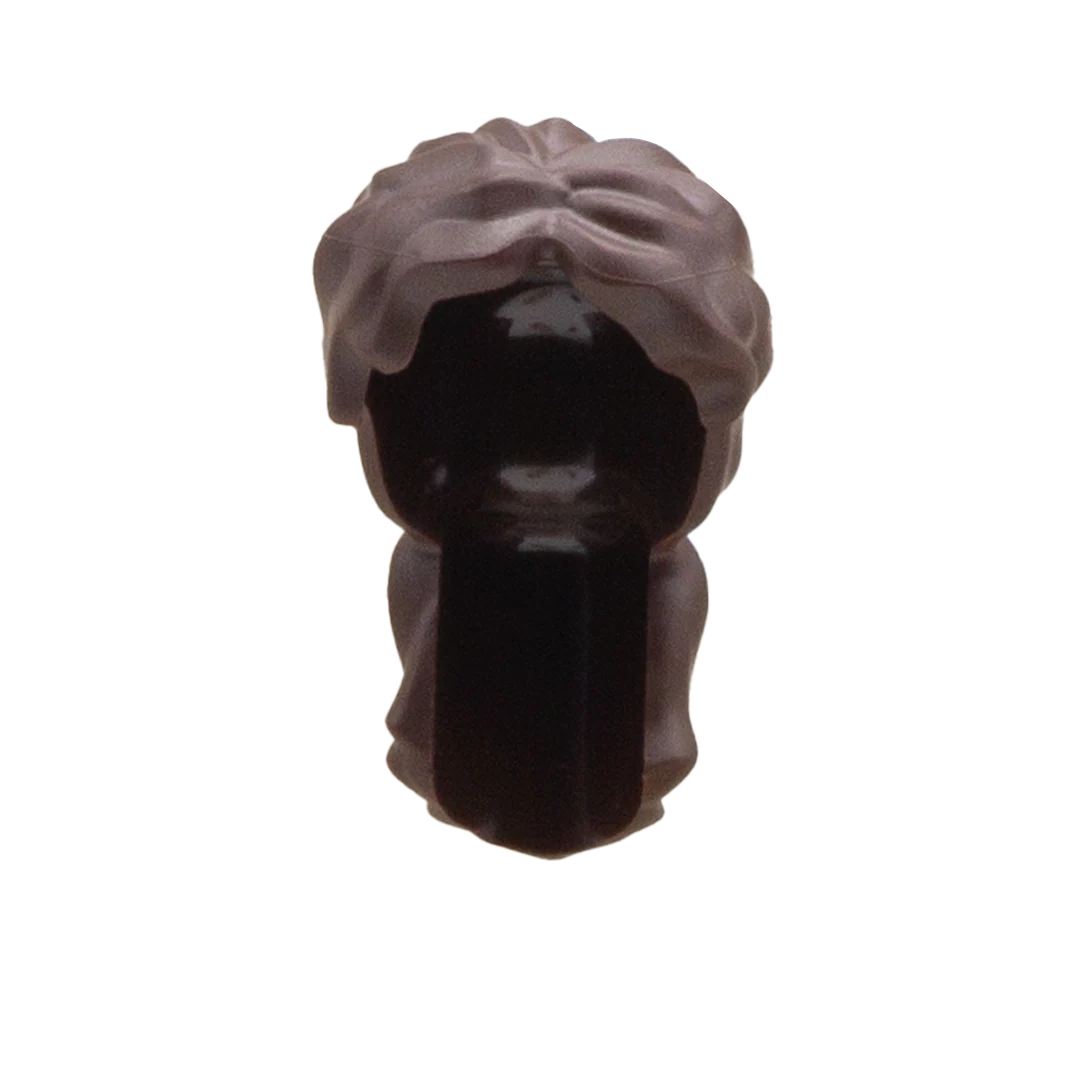 Dark Brown Low Wavy Ponytail - LEGO Minifigure Hair