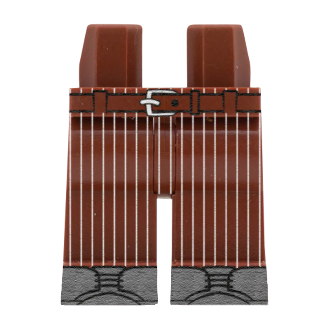 Brown Pinstripe Suit Trousers - Custom Printed Minifigure Legs