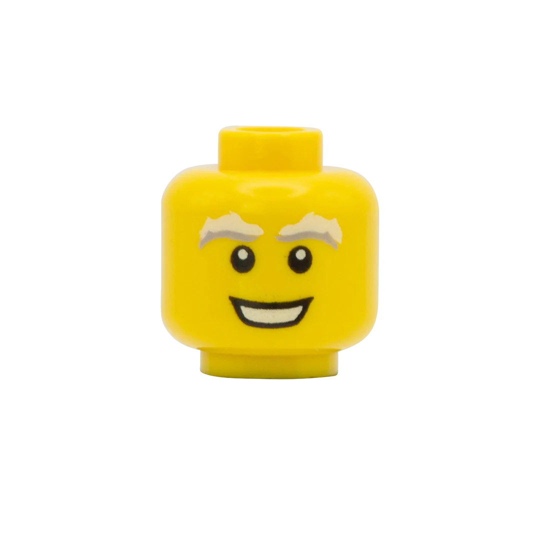 Bushy Eyebrows, Elderly - LEGO Minifigure Head