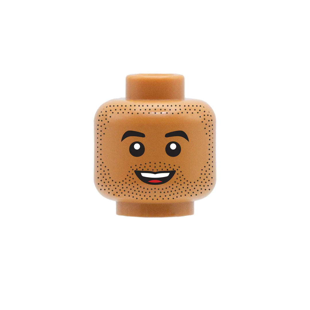 Buzzcut with Stubble - Custom Printed Minifigure Head - Image 3