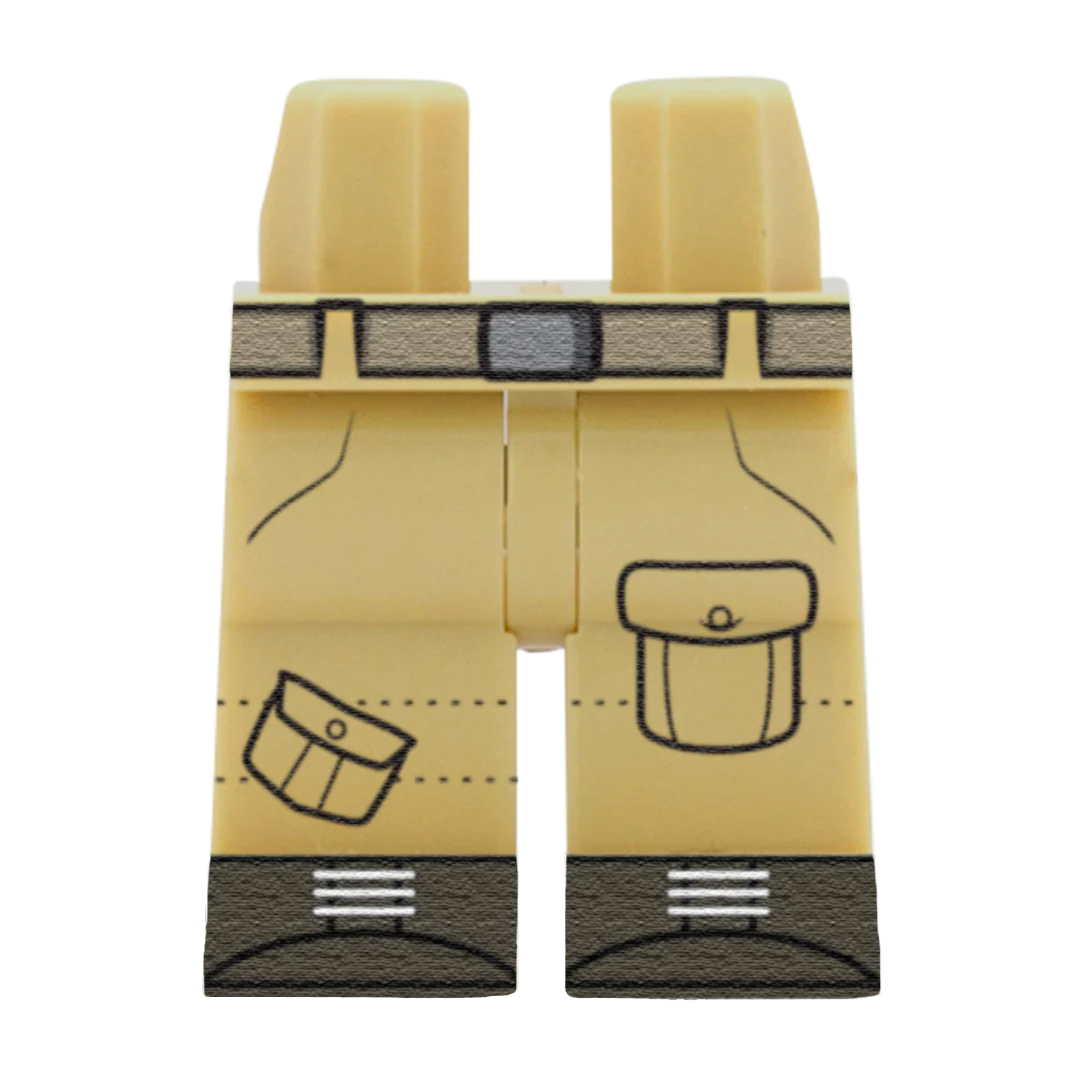 Light Tan Cargo Pants - Custom Printed Minifigure Legs