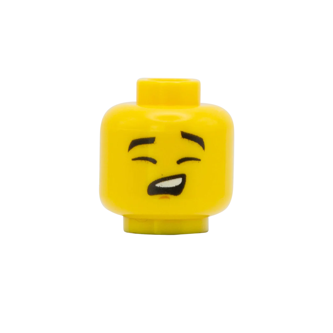 Cheeky Grin / Moody - LEGO Minifigure Head - Image 2