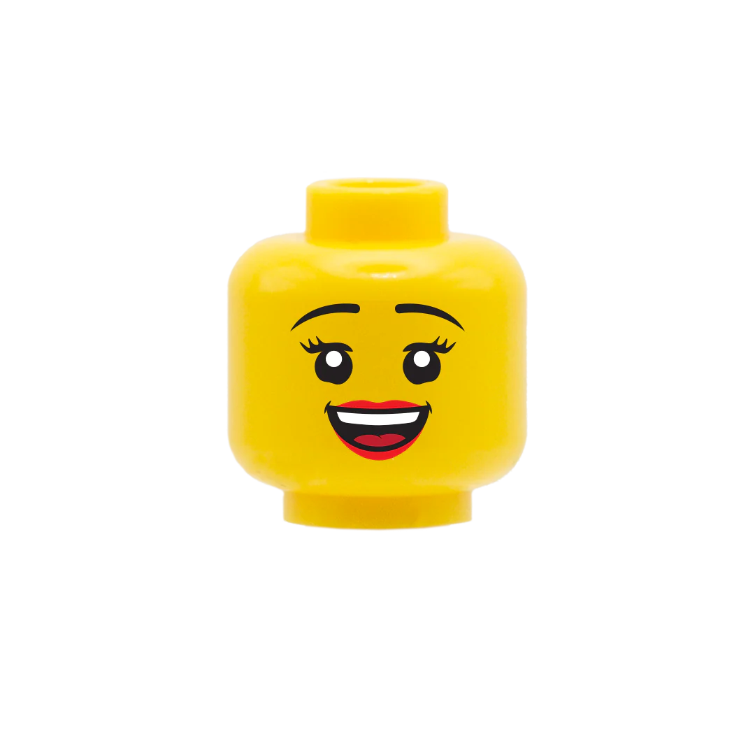 Cheerful Smile Lipstick - Custom Printed Minifigure Head - Image 2