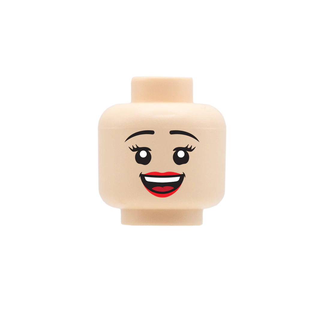 Cheerful Smile Lipstick - Custom Printed Minifigure Head - Image 3