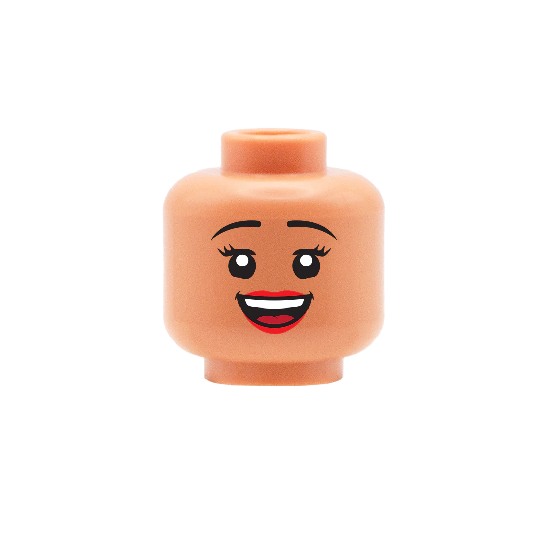 Cheerful Smile Lipstick - Custom Printed Minifigure Head - Image 4