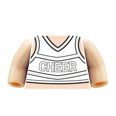 Cheerleader Torso - Custom Design Minifigure Torso - Image 9