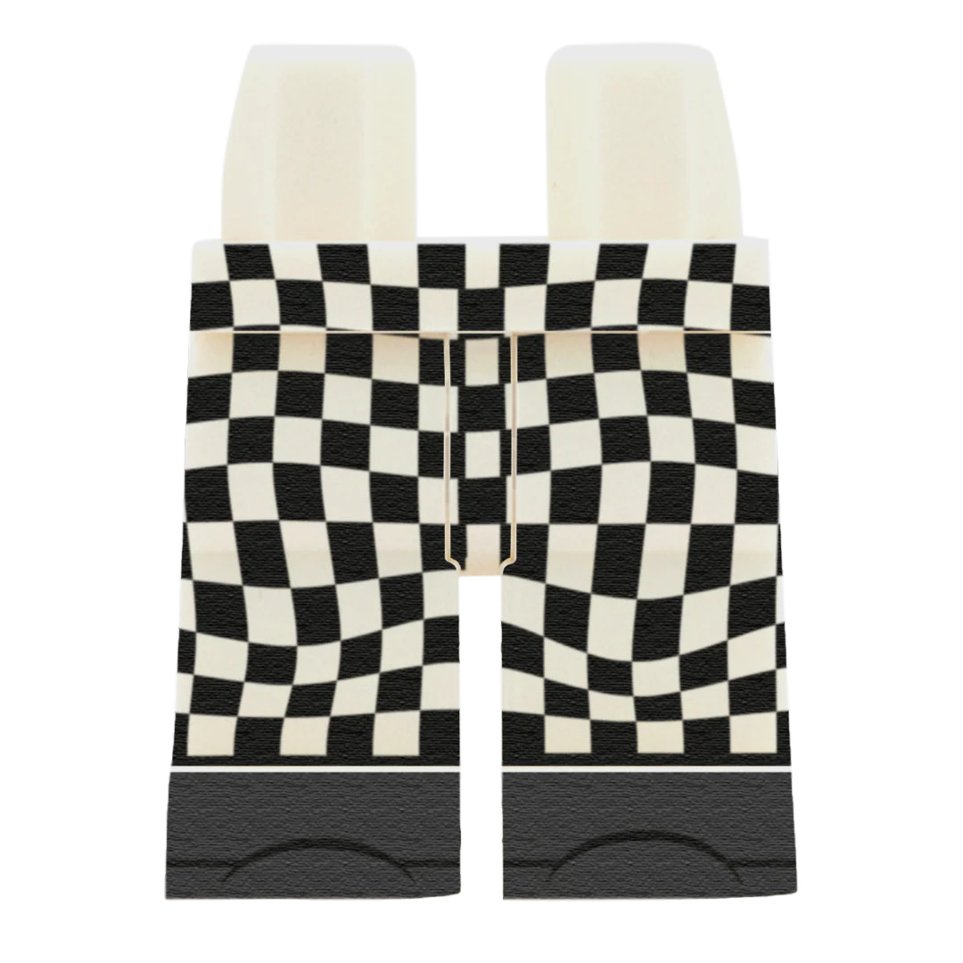 Chef Black Check Trousers - Custom Printed Minifigure Legs