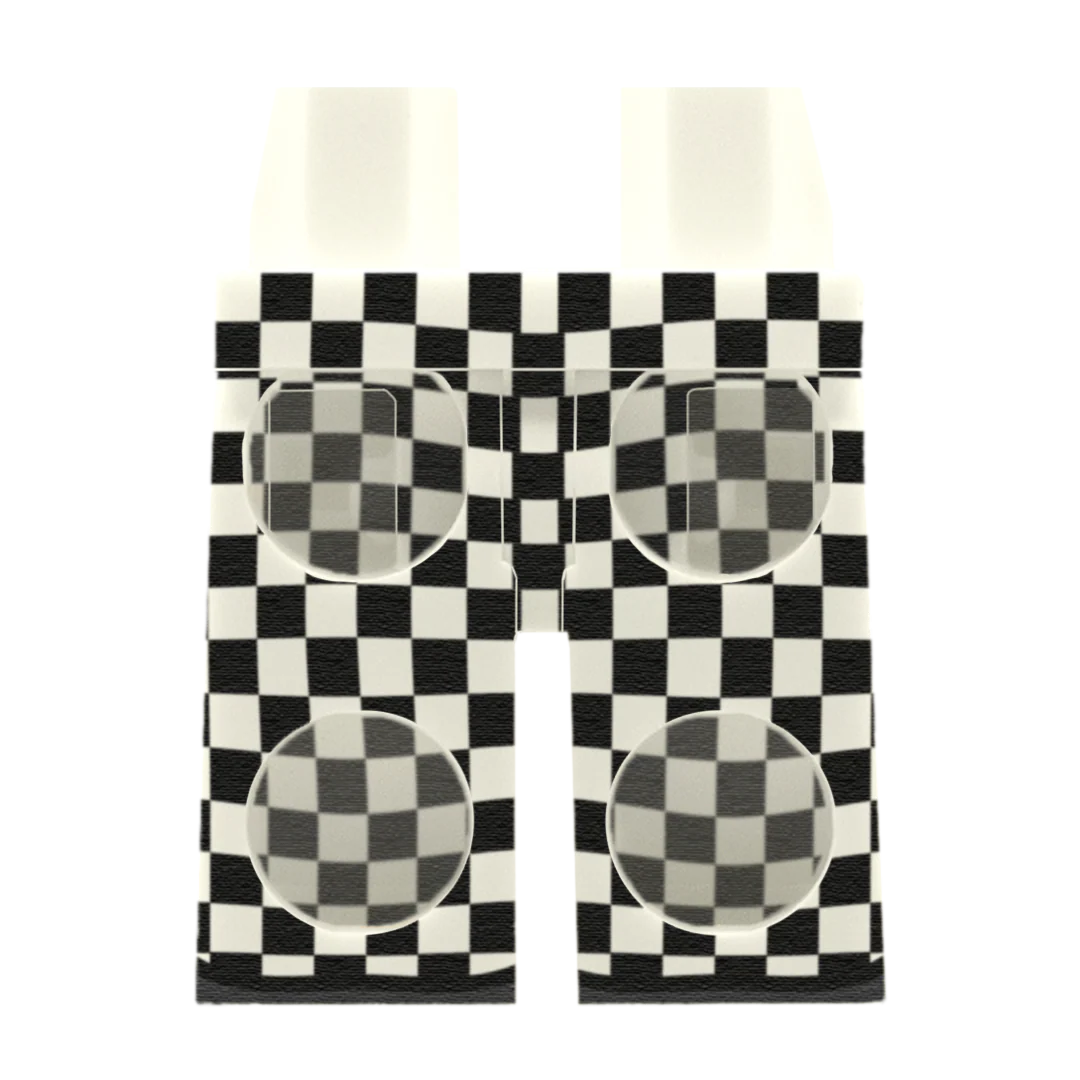 Chef Black Check Trousers - Custom Printed Minifigure Legs - Image 2