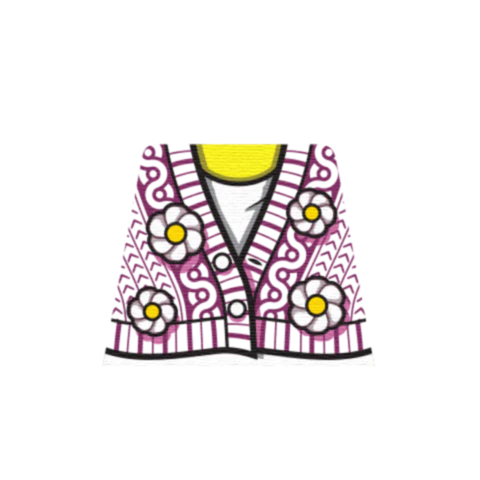 Chunky Flower Knitted Jumper - Custom Design Minifigure Torso - Image 2