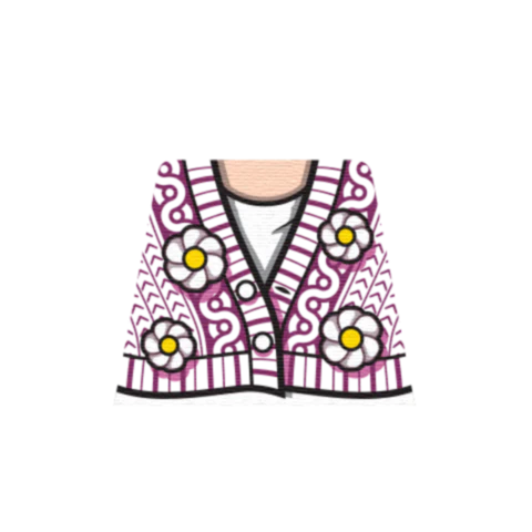 Chunky Flower Knitted Jumper - Custom Design Minifigure Torso - Image 3