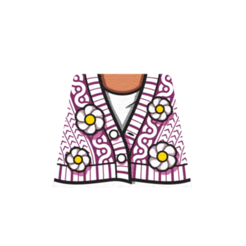 Chunky Flower Knitted Jumper - Custom Design Minifigure Torso - Image 4