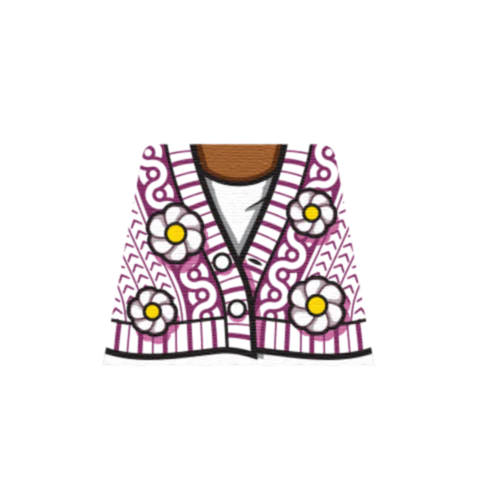 Chunky Flower Knitted Jumper - Custom Design Minifigure Torso - Image 5