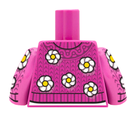 Chunky Flower Knitted Jumper - Custom Design Minifigure Torso - Image 7