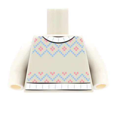 Classic Fair Isle Christmas Jumper - Custom Design Minifigure Torso - Image 2
