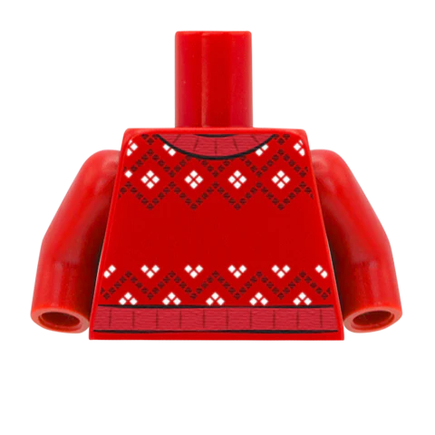Classic Fair Isle Christmas Jumper - Custom Design Minifigure Torso - Image 4