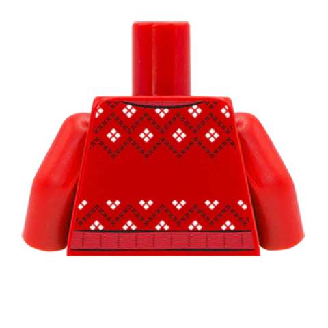 Classic Fair Isle Christmas Jumper - Custom Design Minifigure Torso - Image 8