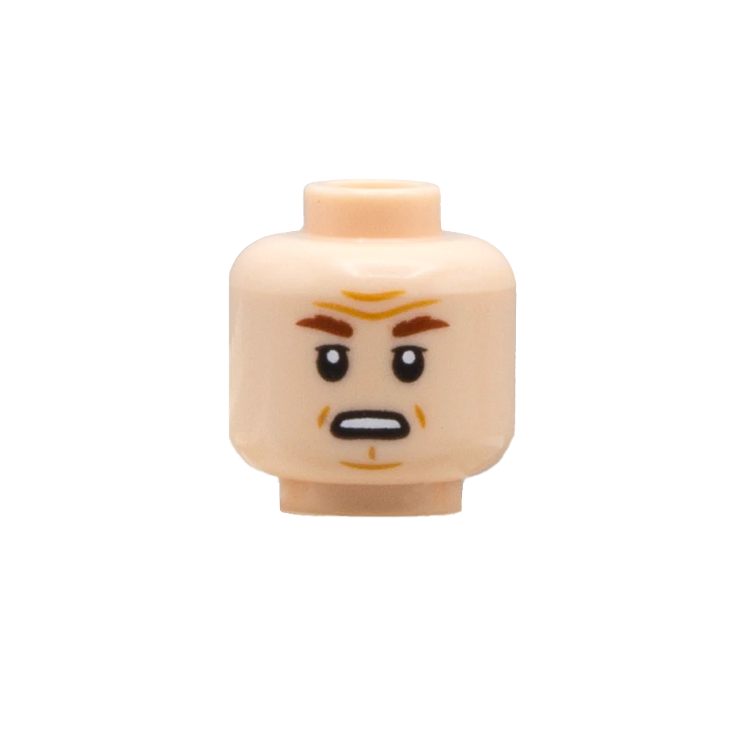 Cleft Chin Serious / Grimacing - LEGO Minifigure Head - Image 2