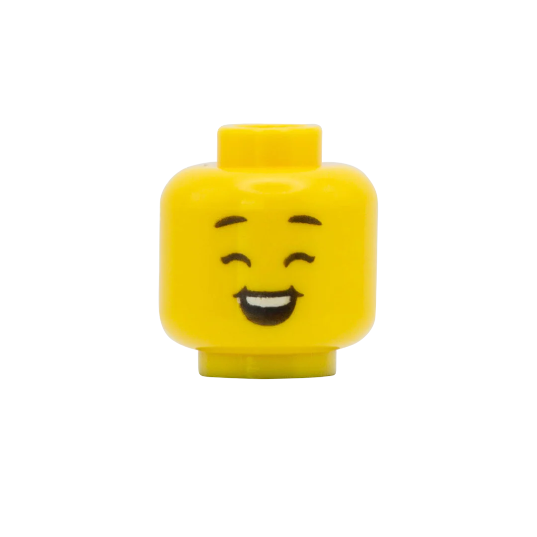 Closed Eyes / Happy Grin - LEGO Minifigure Head