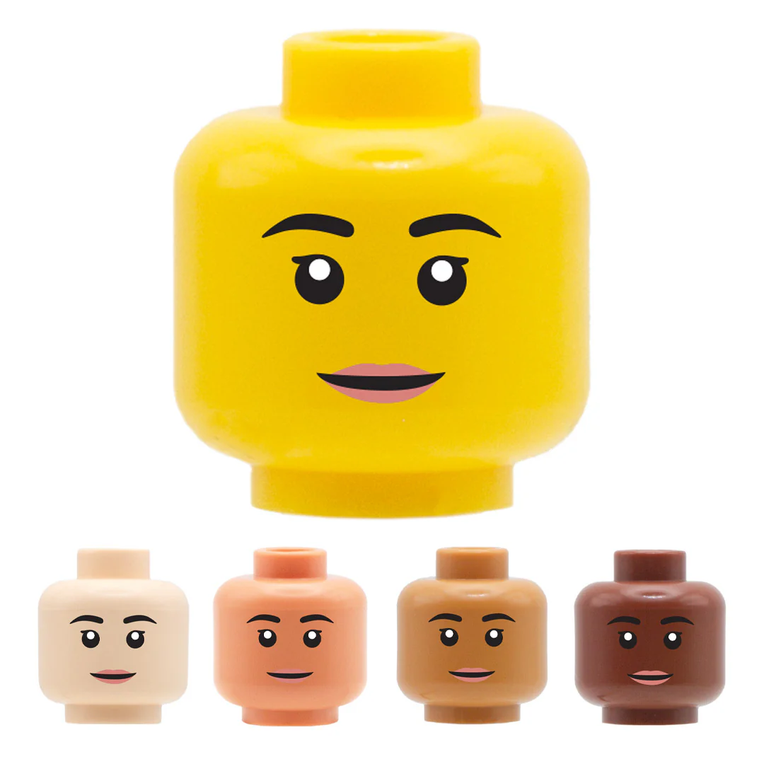Smile, Pink Thin Lipstick - Custom Printed Minifigure Head