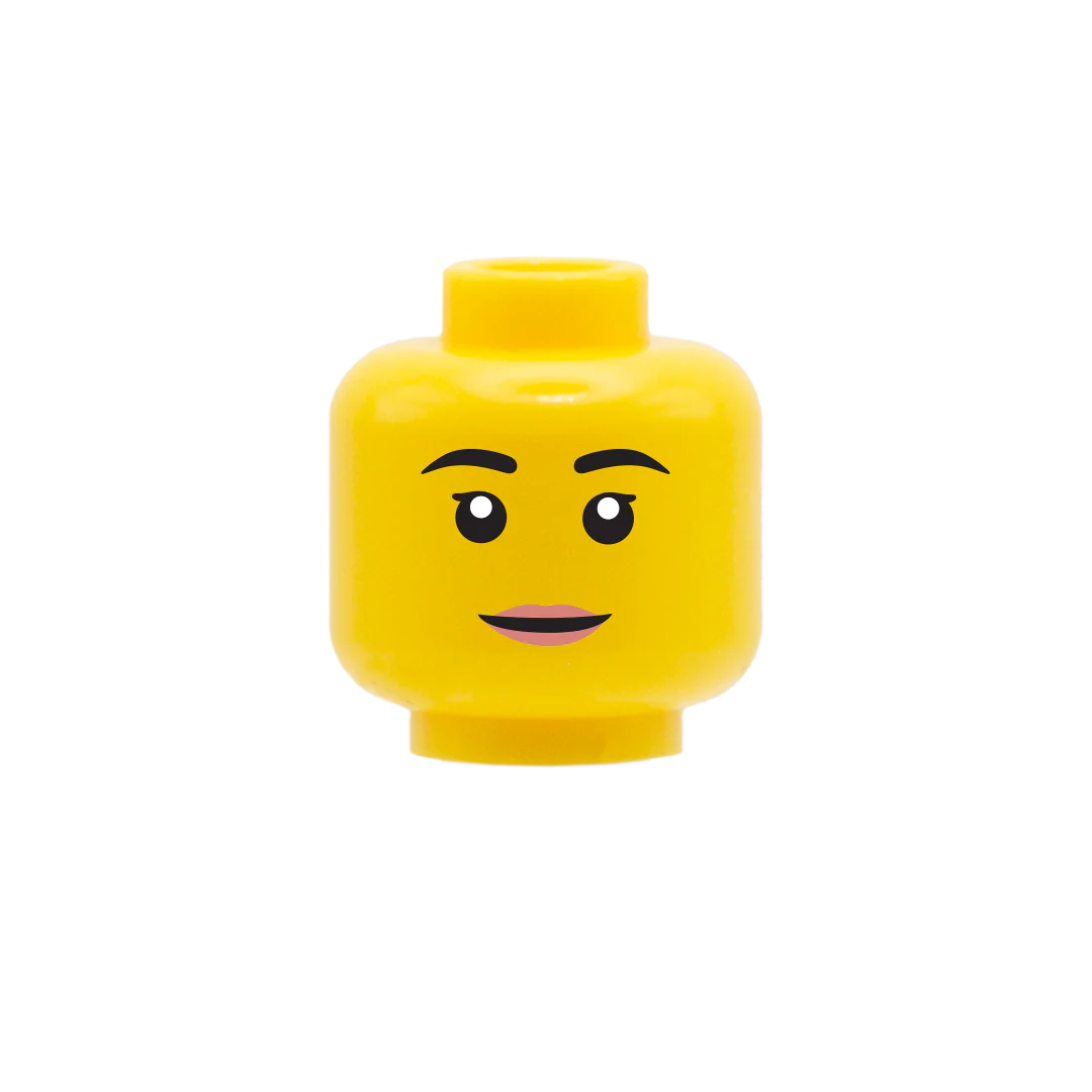 Smile, Pink Thin Lipstick - Custom Printed Minifigure Head - Image 2
