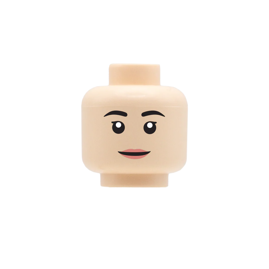 Smile, Pink Thin Lipstick - Custom Printed Minifigure Head - Image 3