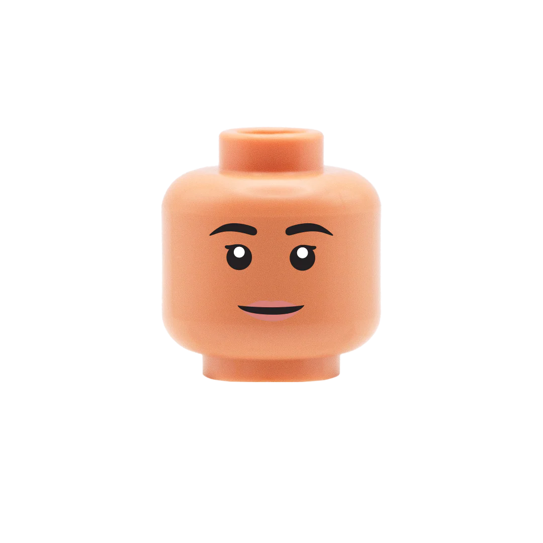 Smile, Pink Thin Lipstick - Custom Printed Minifigure Head - Image 4