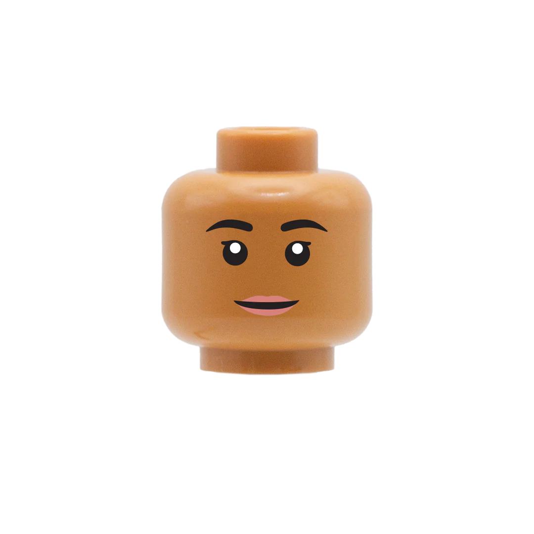 Smile, Pink Thin Lipstick - Custom Printed Minifigure Head - Image 5