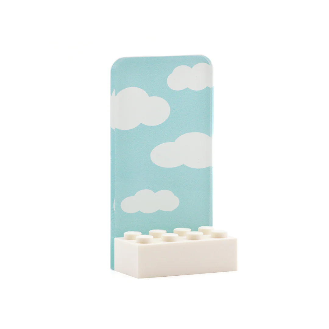 Clouds Single Display - Laser Cut Display with LEGO Brick - Image 3