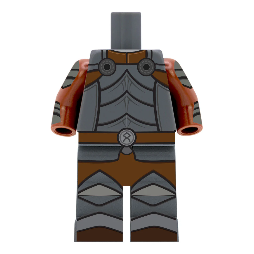 Heavy Armour Fighter (Regular Legs and Short Legs) - Custom Design Minifigure Legs and Torso