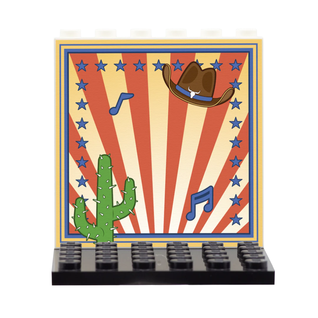 Country Music Back Panel - Custom Design Display Panel and Stand