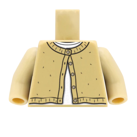 Crew Neck Cardigan - Custom Design Minifigure Torso