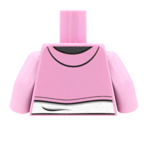 Cropped Hoodie Over T-Shirt - Custom Design Minifigure Torso - Image 54