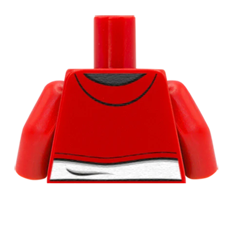 Cropped Hoodie Over T-Shirt - Custom Design Minifigure Torso - Image 57