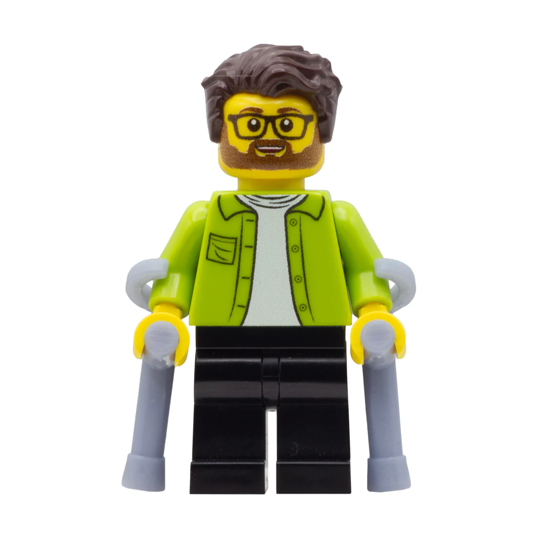 Crutches (Left, Right, Both) - 3D Printed Minifigure Accessory (Plastic Toy) - Image 4