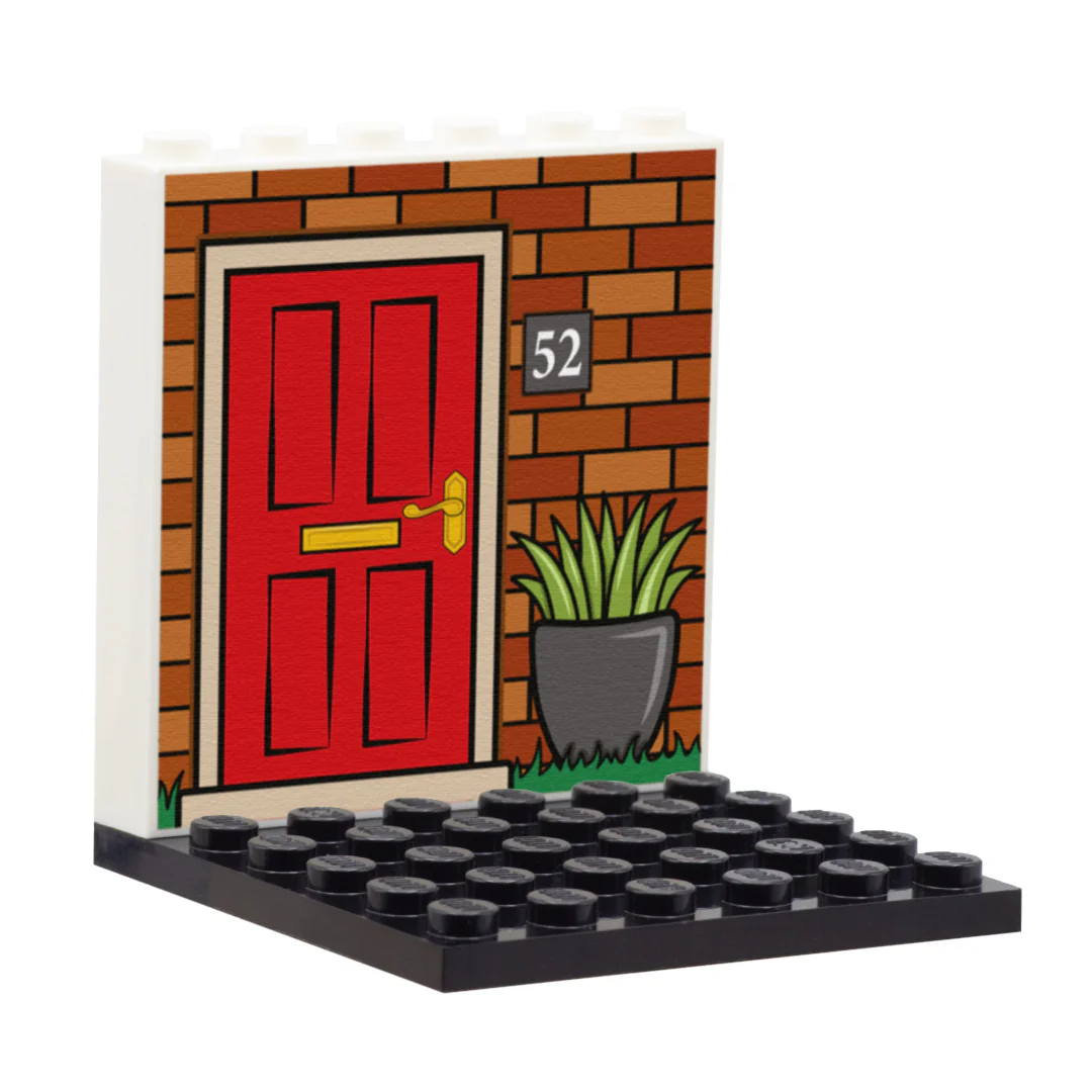 Customisable Red Brick Front Door Back Panel - Custom Design Display Panel and Stand - Image 2