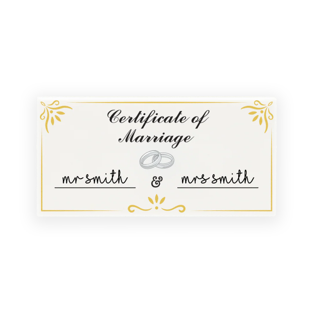 Customisable Marriage Certificate - Custom Design Tile