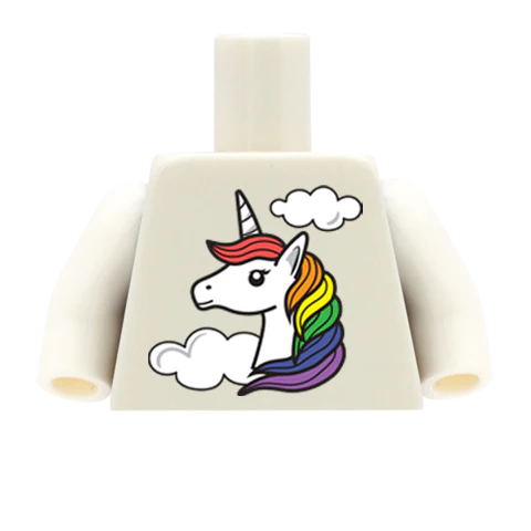 Cute Unicorn - Custom Design Minifigure Torso