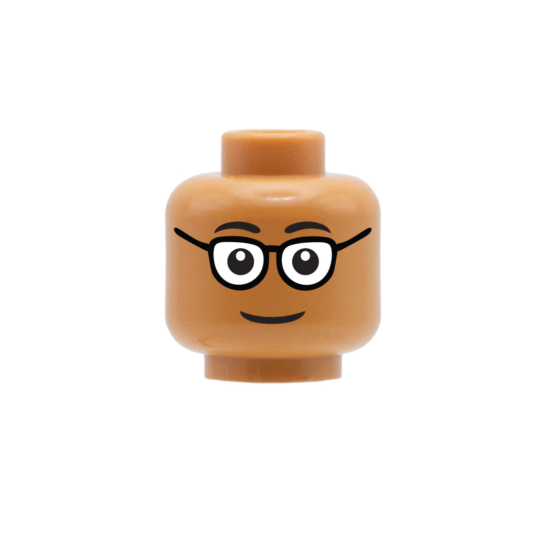 Cute Smile Glasses - Custom Printed Minifigure Head - Image 5