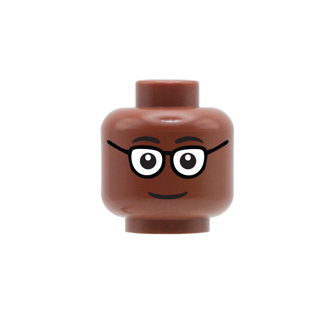 Cute Smile Glasses - Custom Printed Minifigure Head - Image 6